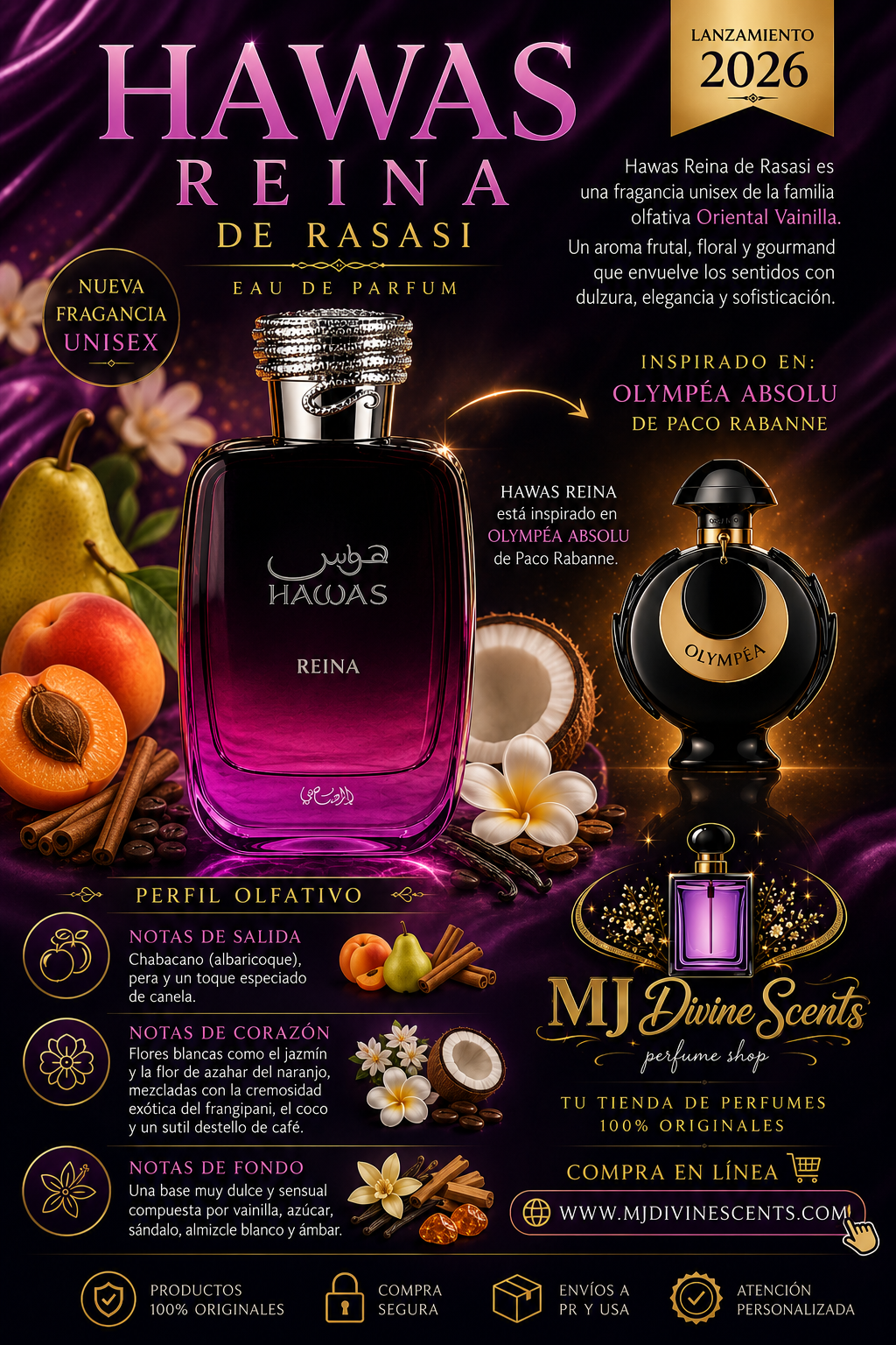 Hawas Reina de Rasasi 3.38oz 100ml