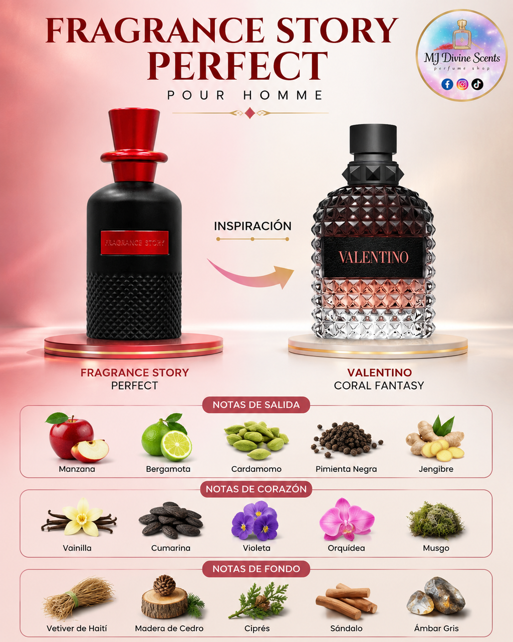 Fragrance Story Perfect Pour Homme 3.4oz 100ml Extrait de Parfum