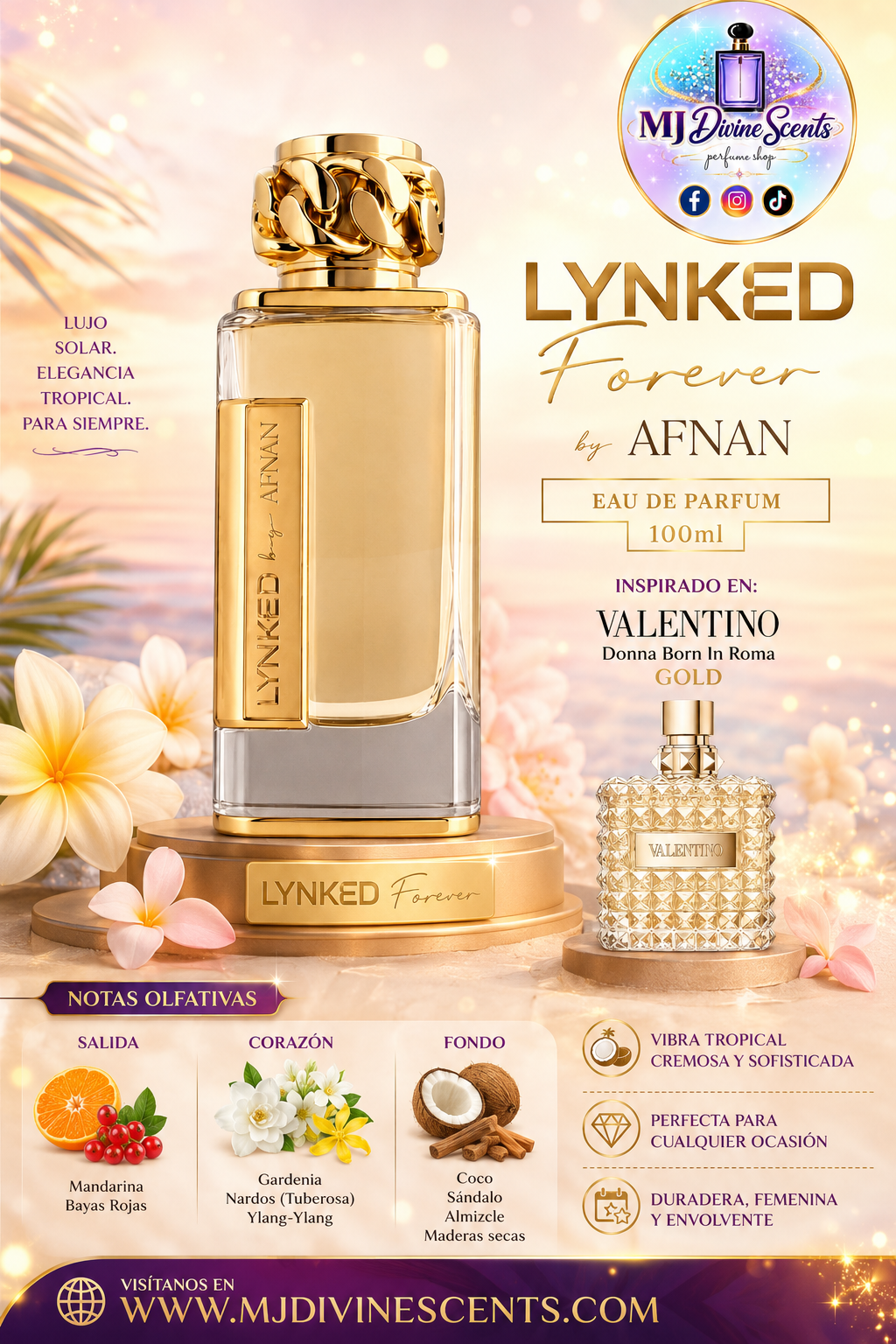 Lynked Forever de Afnan 3.4oz 100ml pour Femme